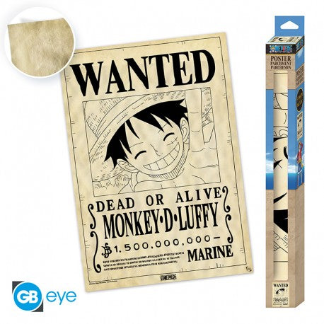 One Piece:  Poster Pergamena Wanted Luffy